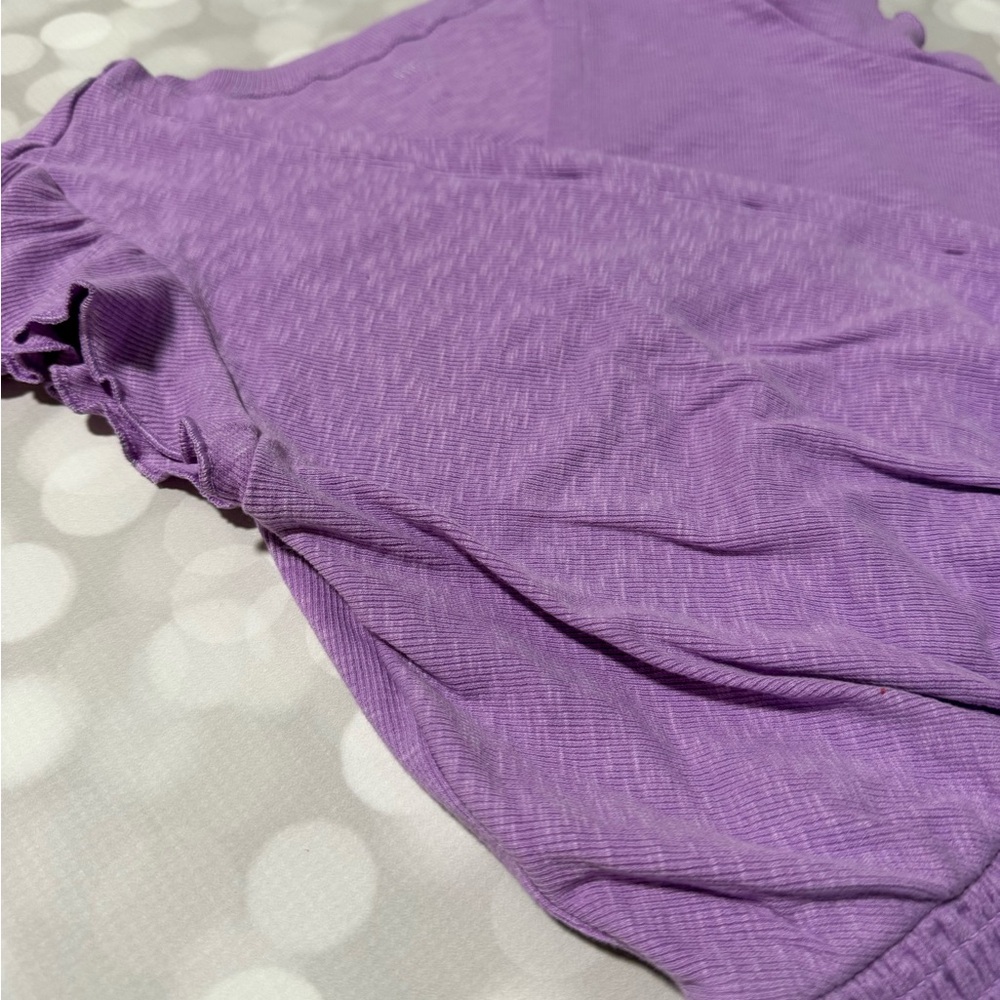 Purple Ruffle Sleeve Girl’s Top - Picture 2 of 4